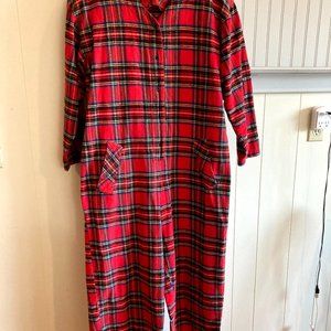 Red and black  flannel vintage jumpsuit size S
